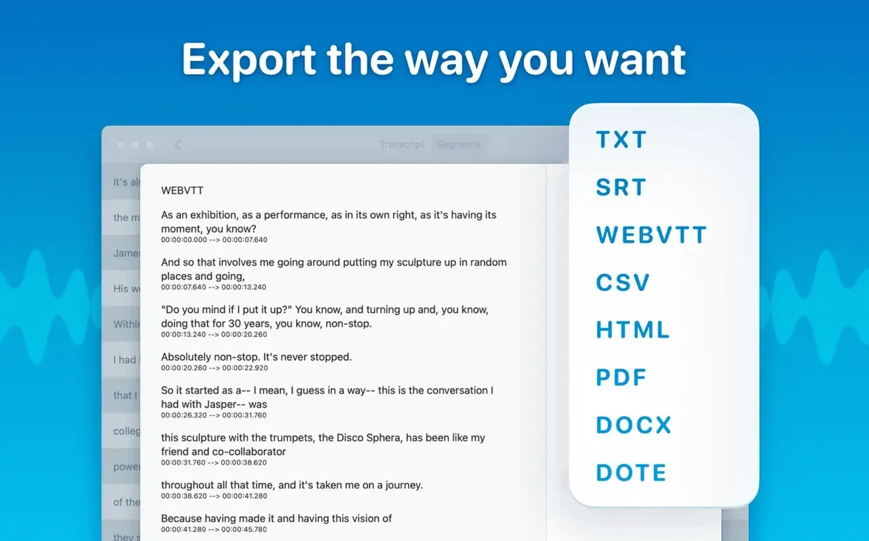 MacWhisper toolbar view 7