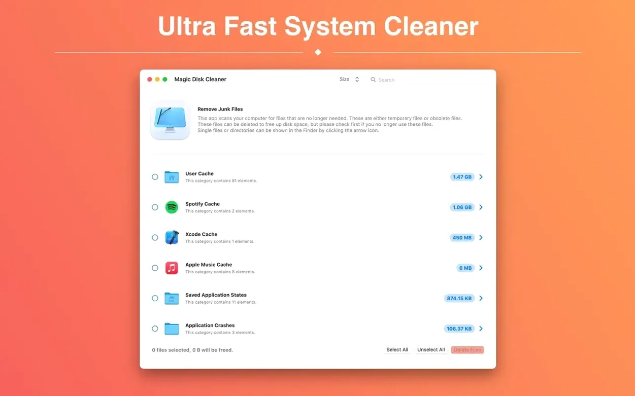 Magic Disk Cleaner — tour 1 magic disk cleaner: workspace view