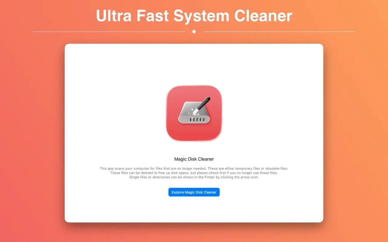 Magic Disk Cleaner — tour 2 Magic Disk Cleaner toolbar view 2