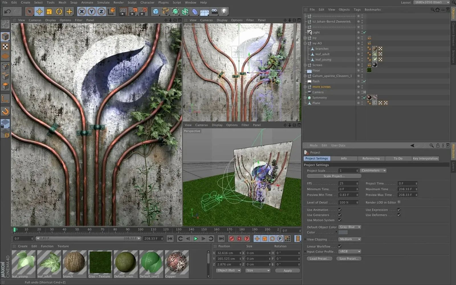 4d cinema maxon: workspace view