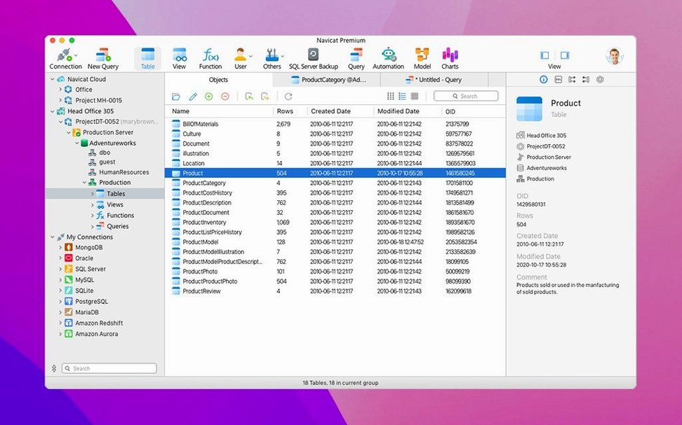 Navicat Premium — tour 1 navicat premium crack mac: workspace view