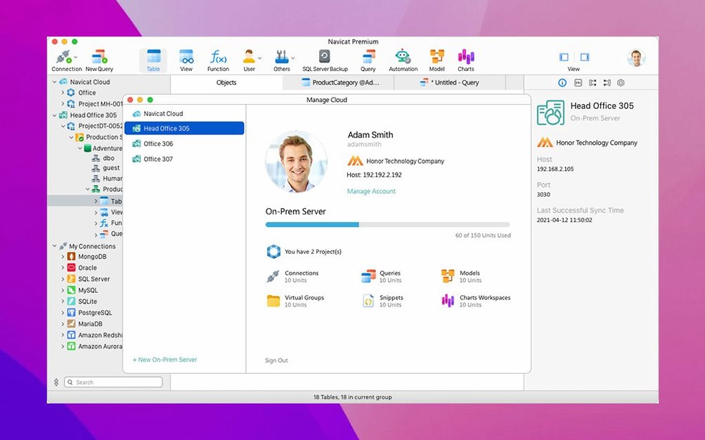 Navicat Premium — tour 4 Navicat Premium toolbar view 4