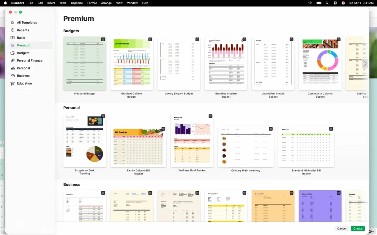Numbers Creator Studio toolbar view 2