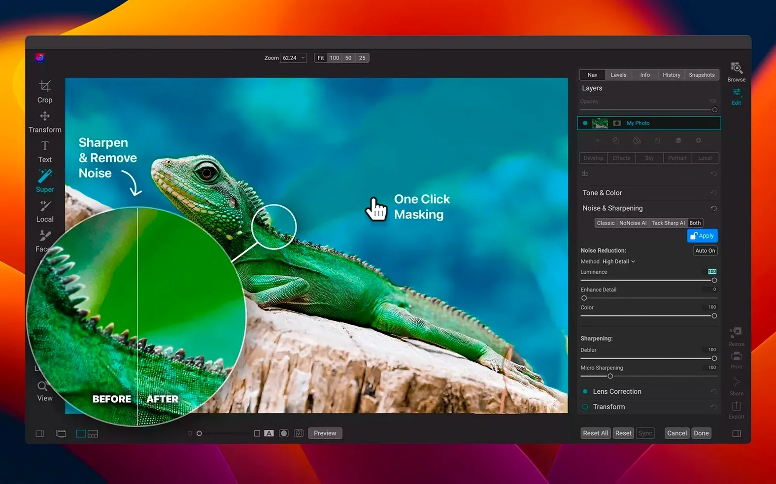 ON1 Photo RAW toolbar view 4
