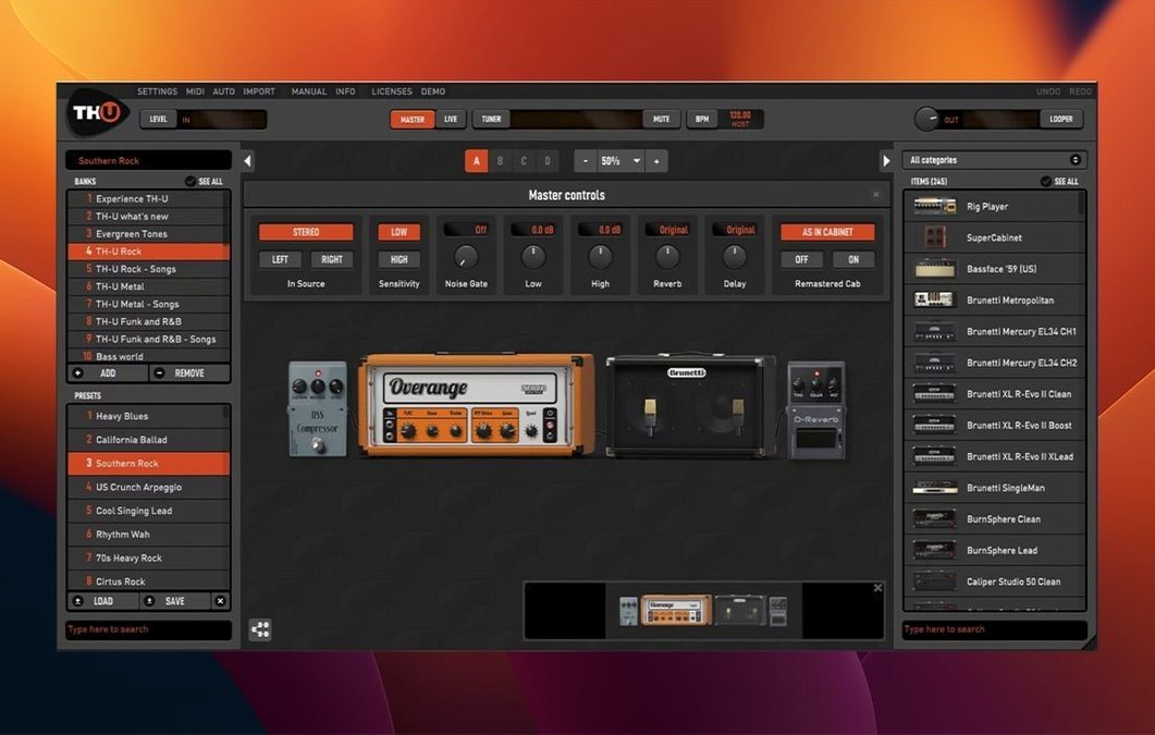 Overloud TH-U Premium toolbar view 4
