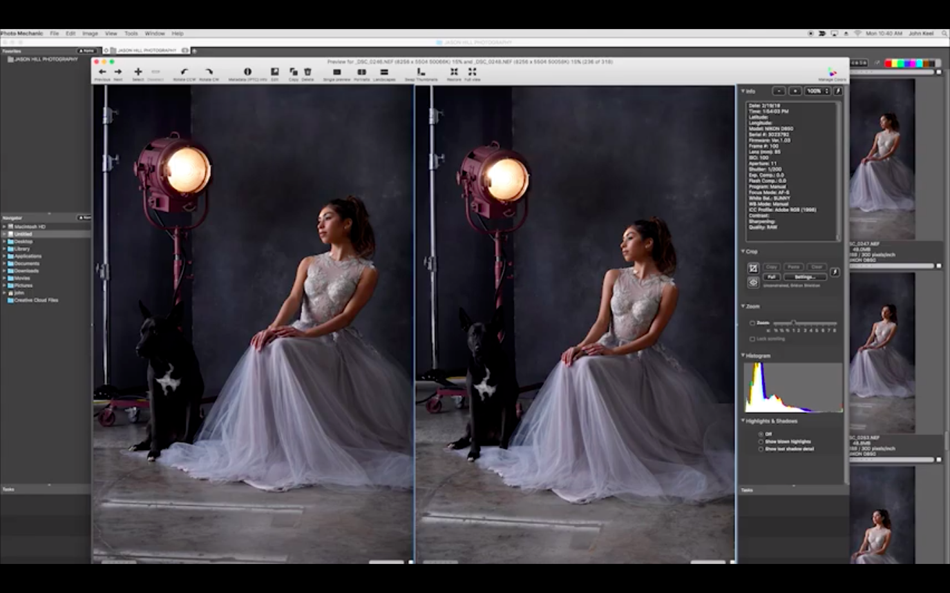 Screen 2 of Photo Mechanic