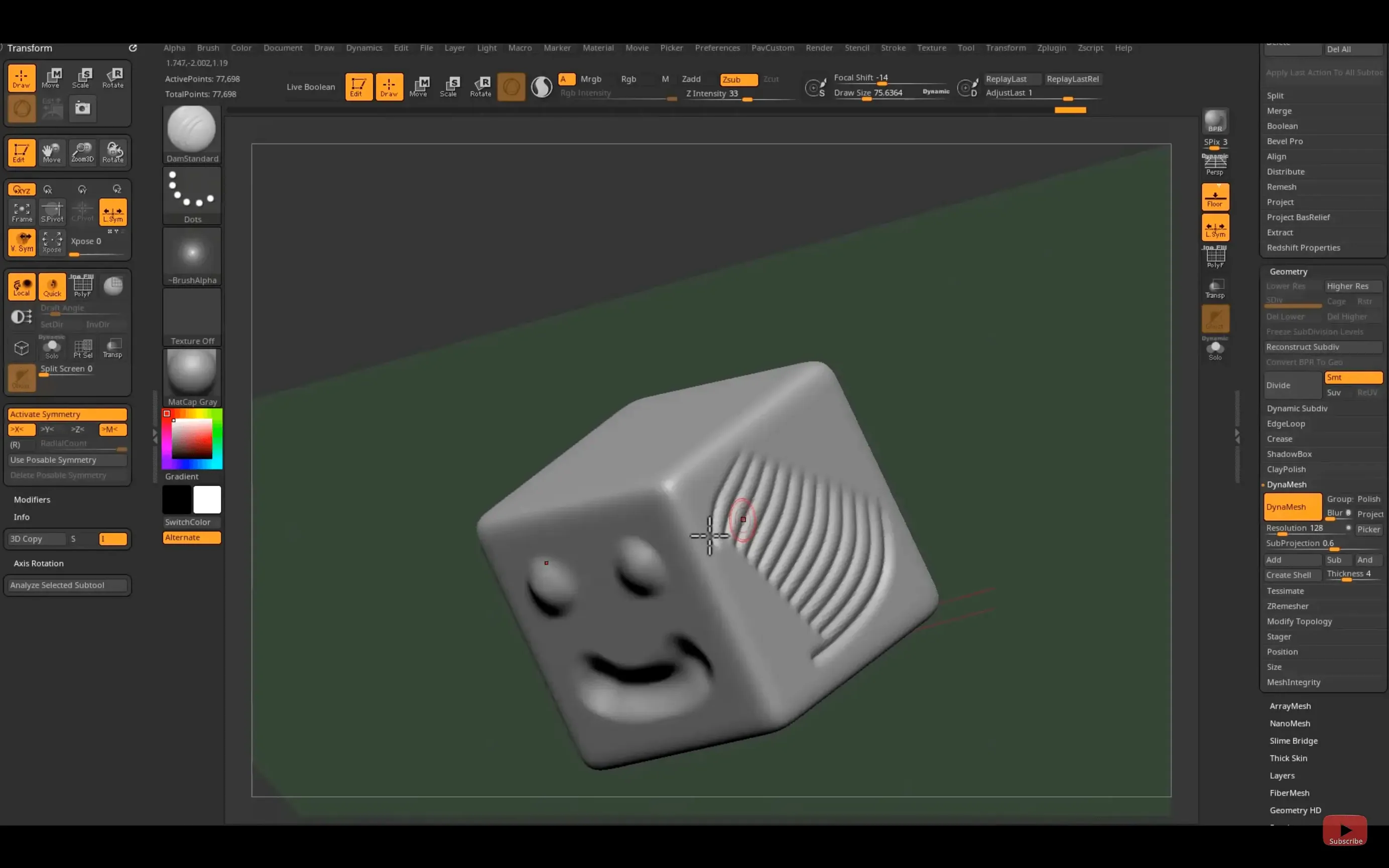 Pixologic Zbrush toolbar view 3