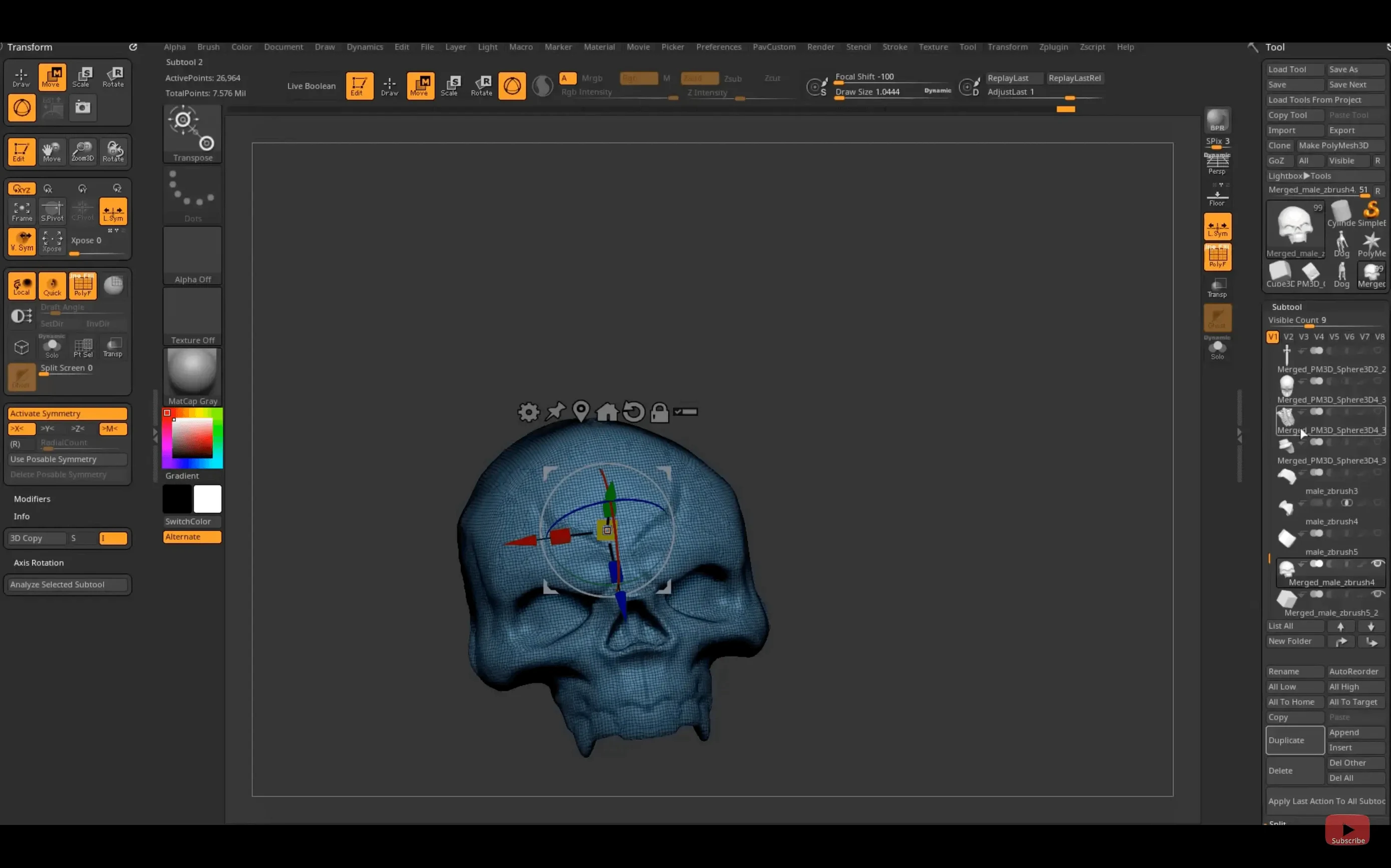 Pixologic Zbrush toolbar view 4