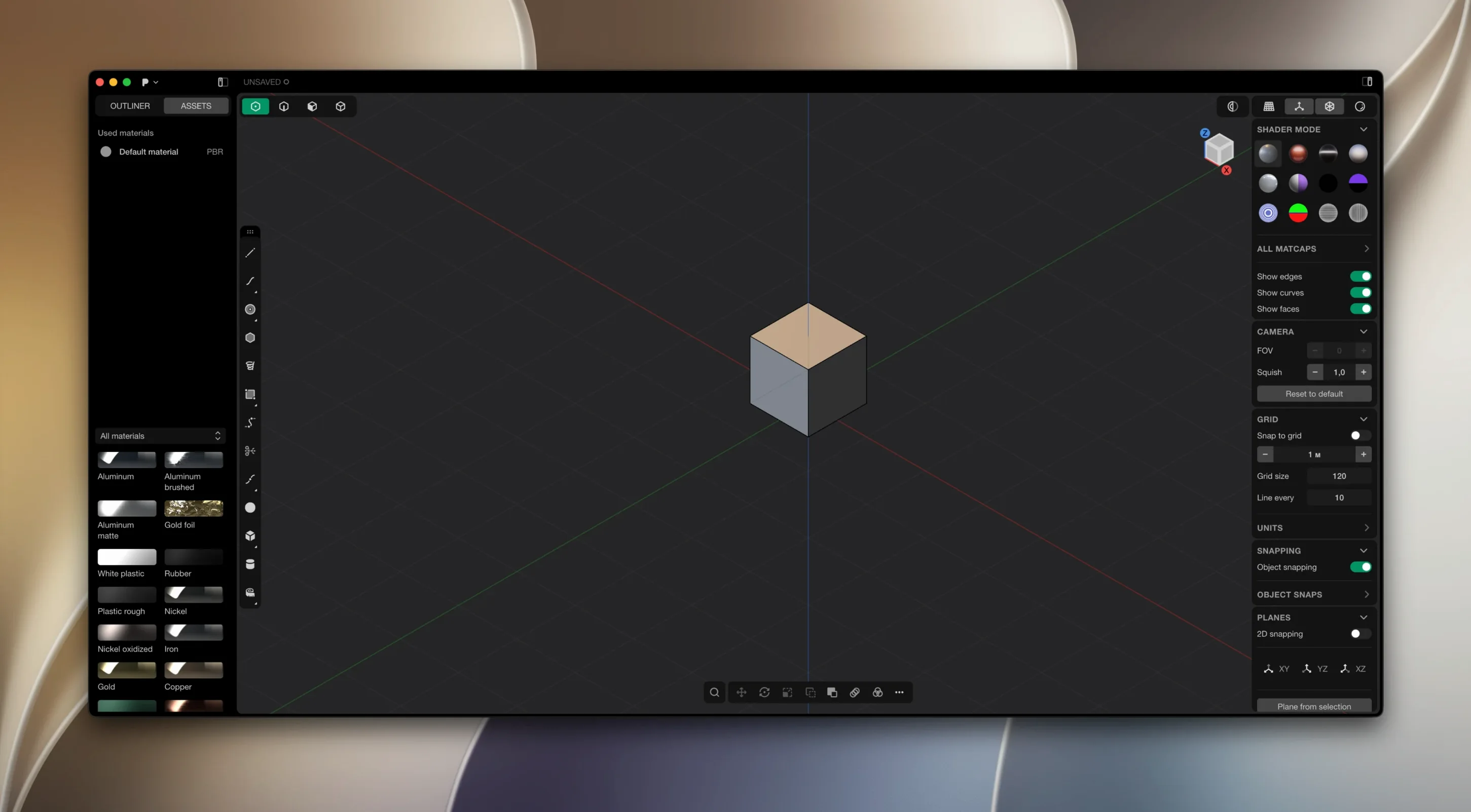 Plasticity — tour 2 Plasticity toolbar view 2