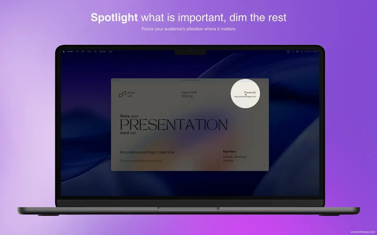 Presentify — tour 6 Presentify toolbar view 6
