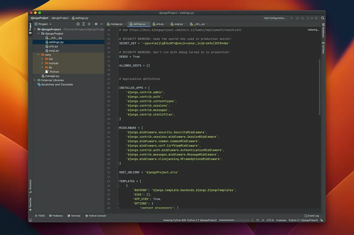 PyCharm — tour 2 PyCharm toolbar view 2