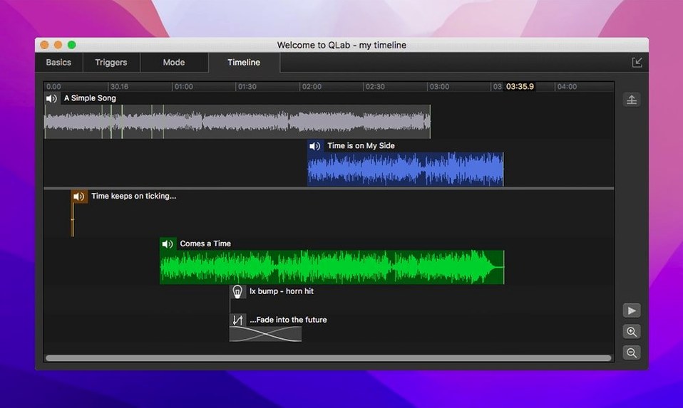 Screen 3 of QLab