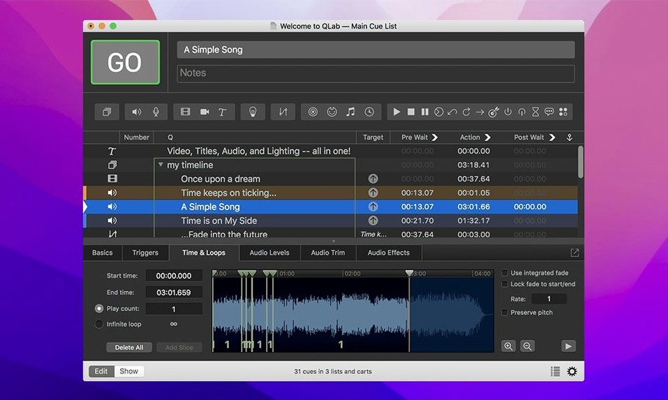 Screen 4 of QLab