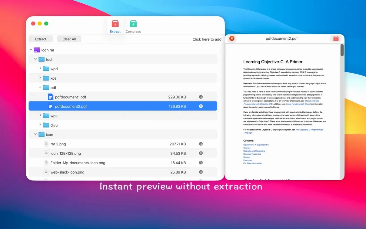 RAR Extractor - unzip — tour 2 RAR Extractor - unzip toolbar view 2
