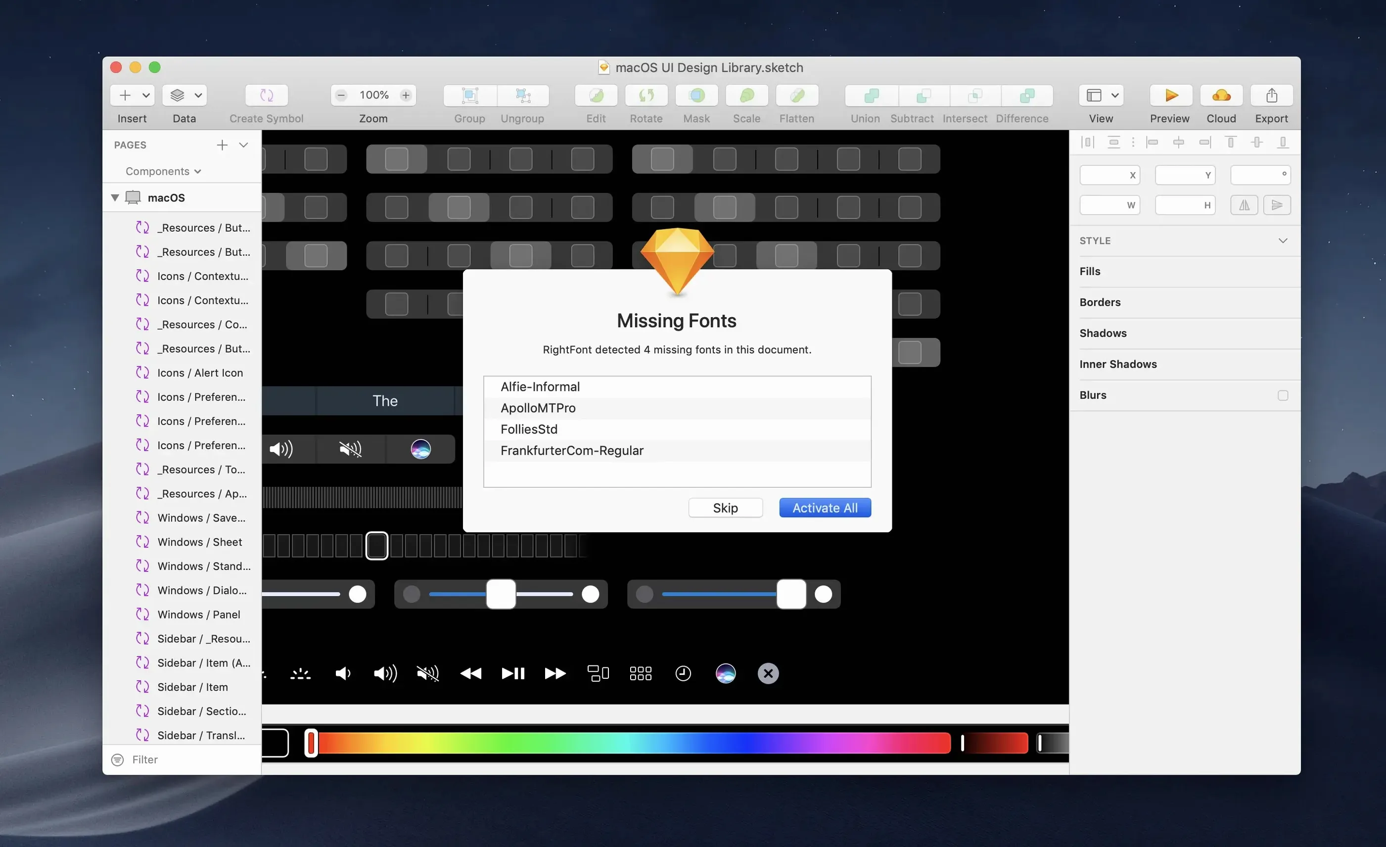 RightFont — tour 3 RightFont toolbar view 3