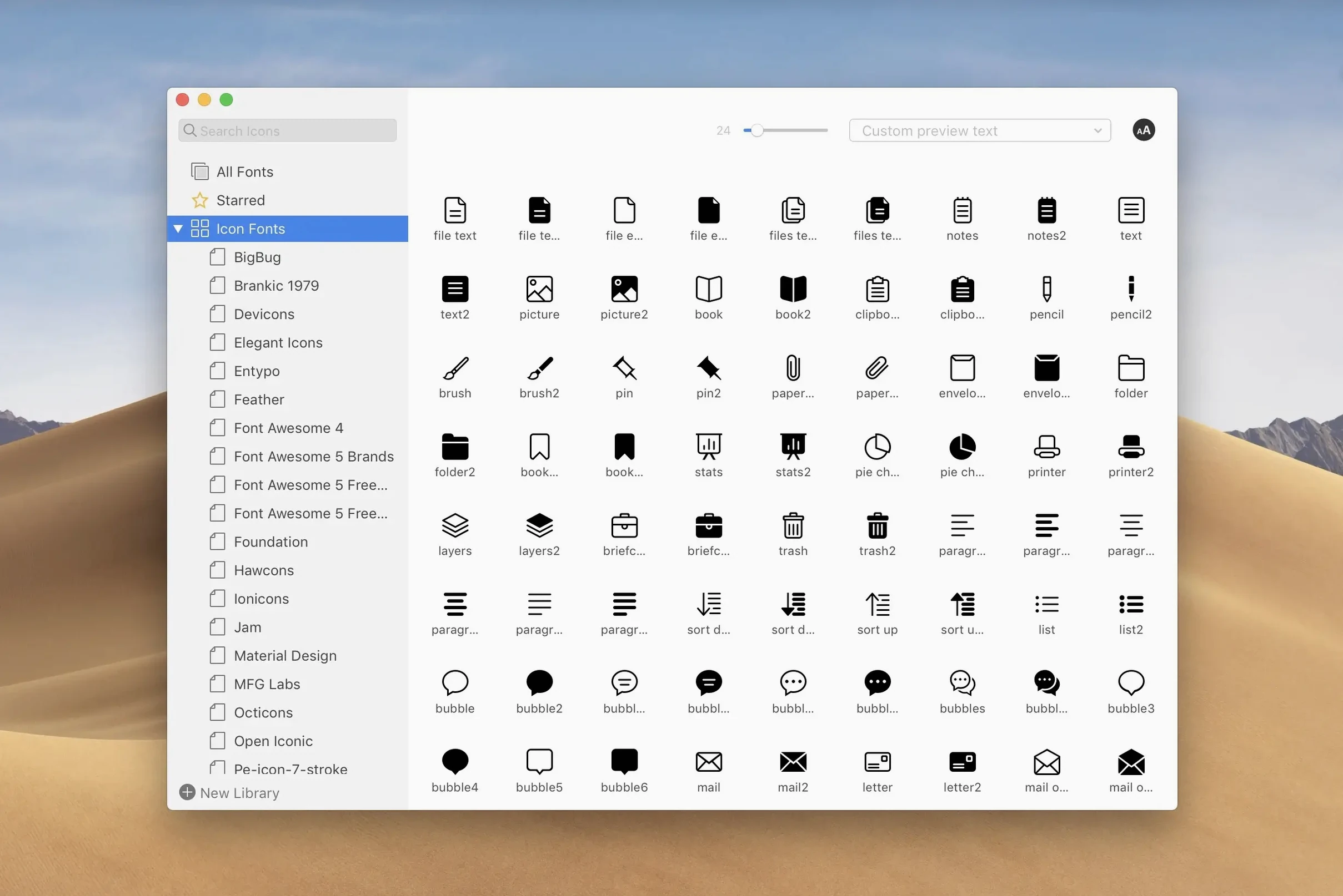 RightFont — tour 4 RightFont toolbar view 4