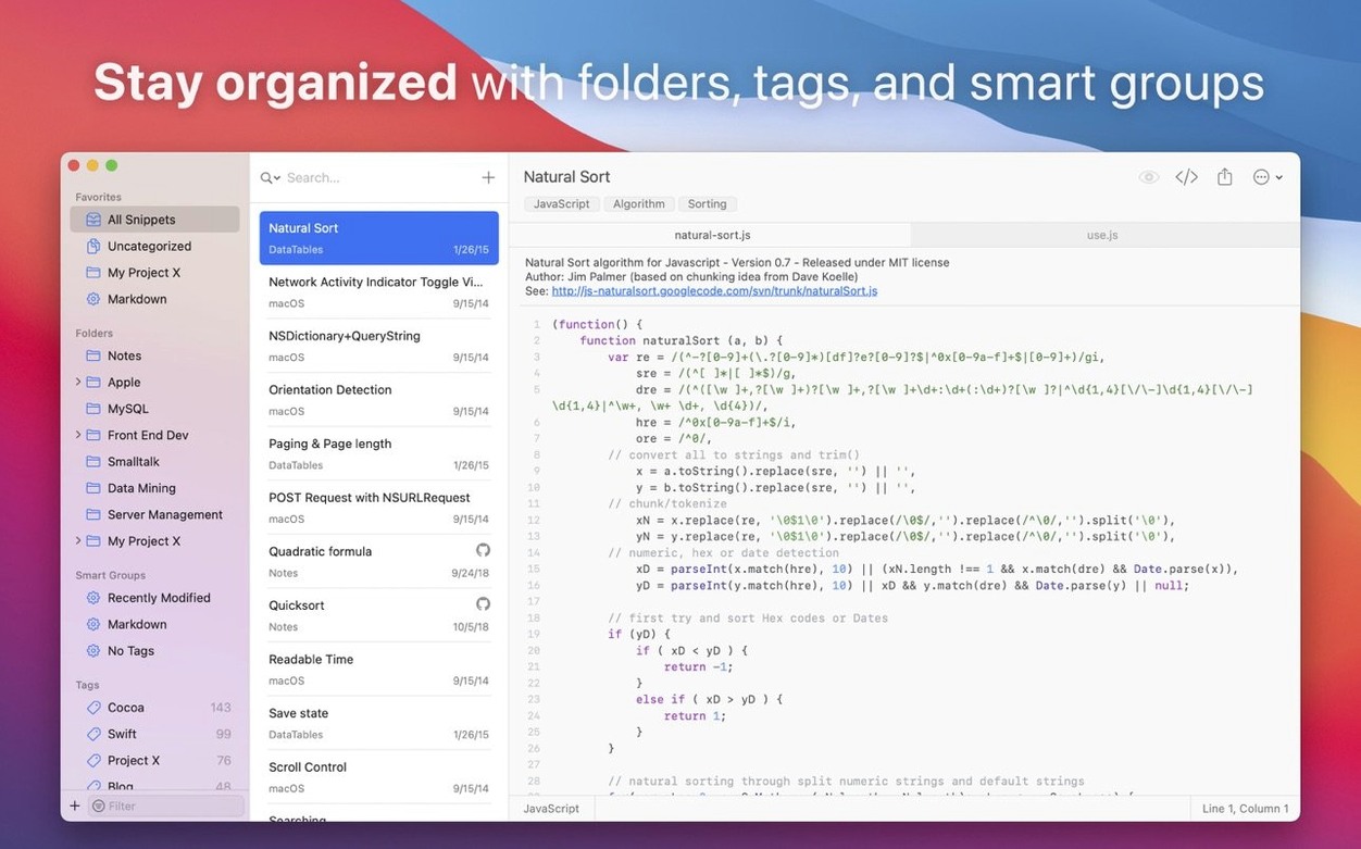 SnippetsLab — tour 2 SnippetsLab toolbar view 2