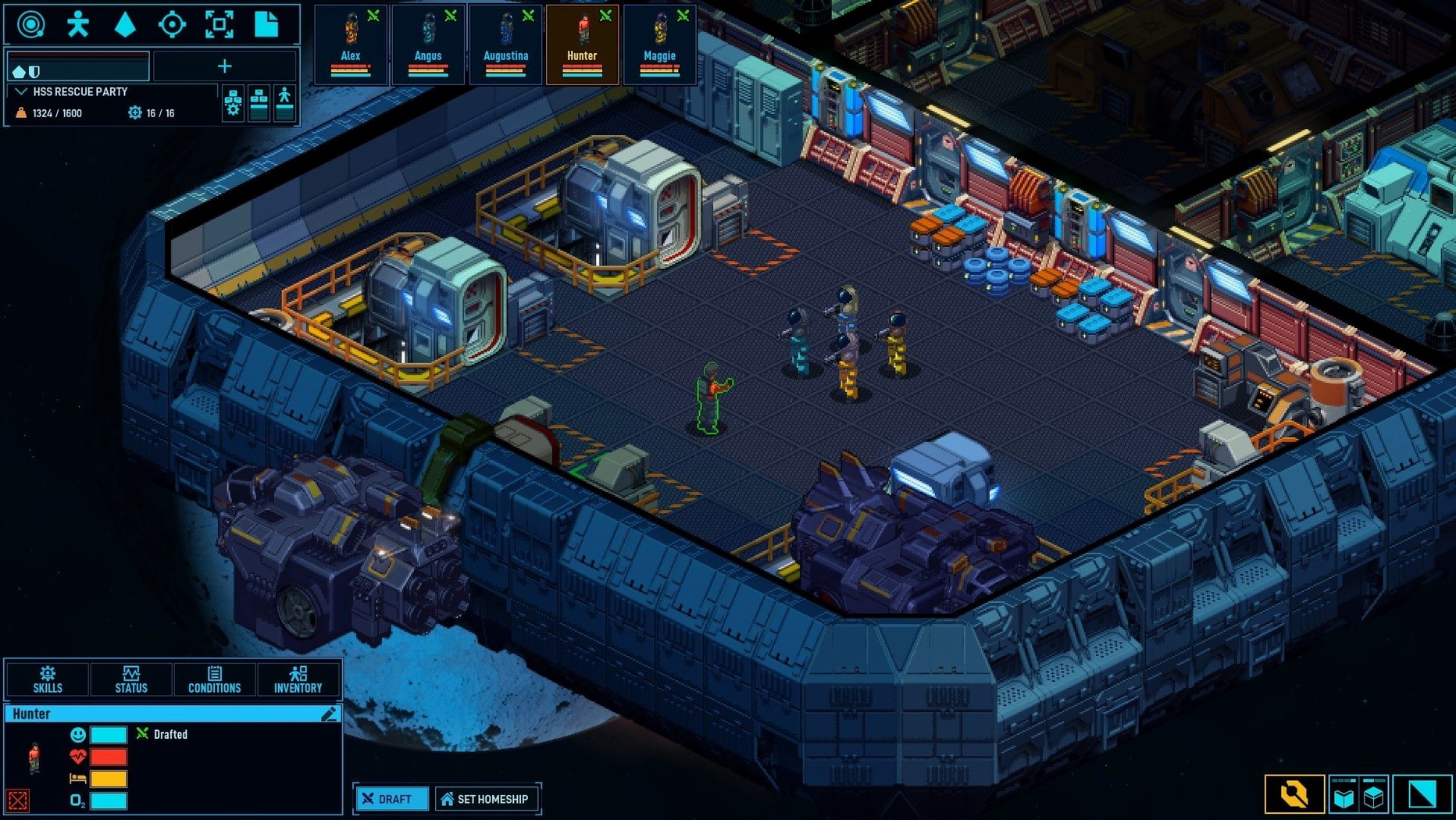 Space Haven toolbar view 2