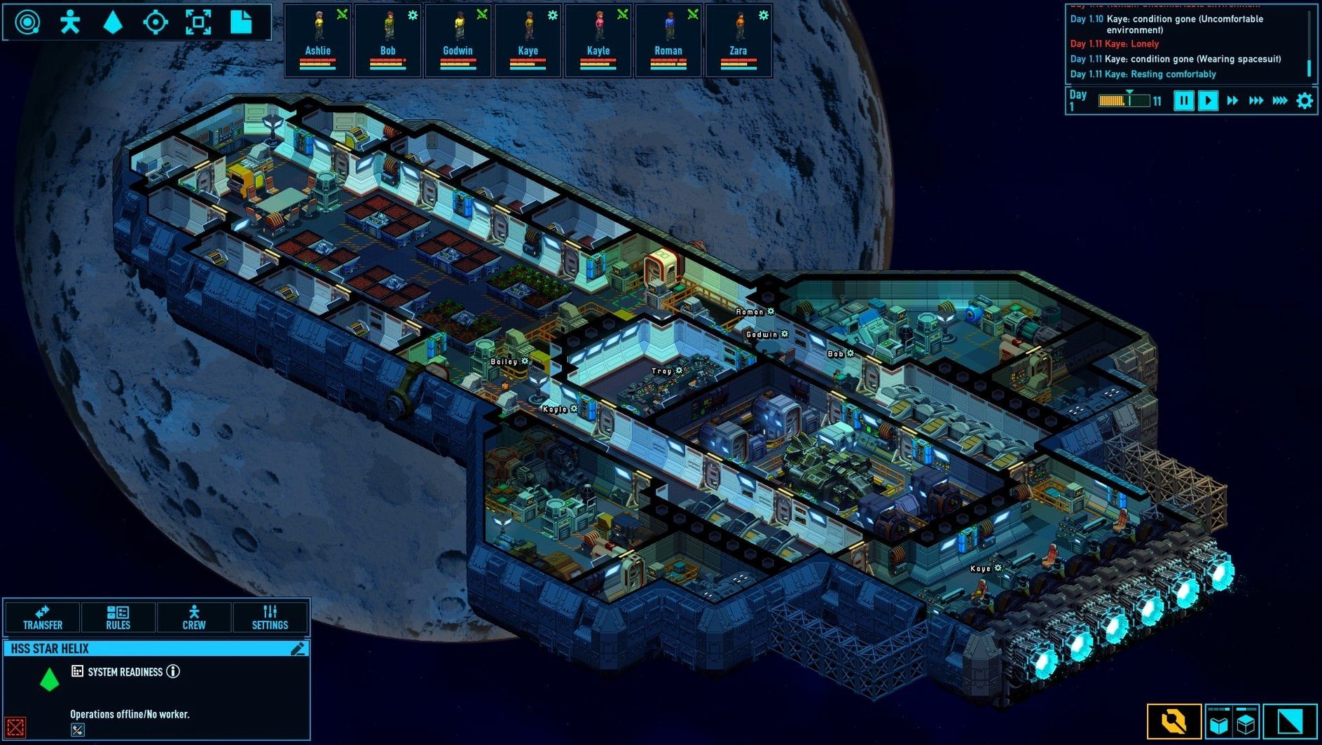 Space Haven toolbar view 3
