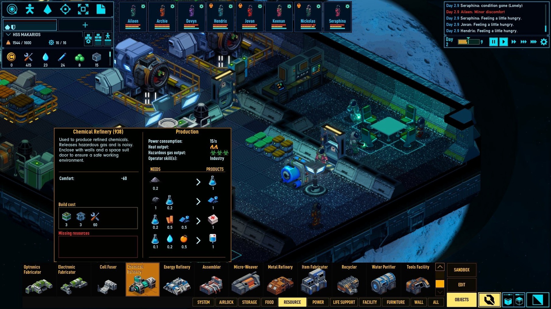 Screen 5 of Space Haven