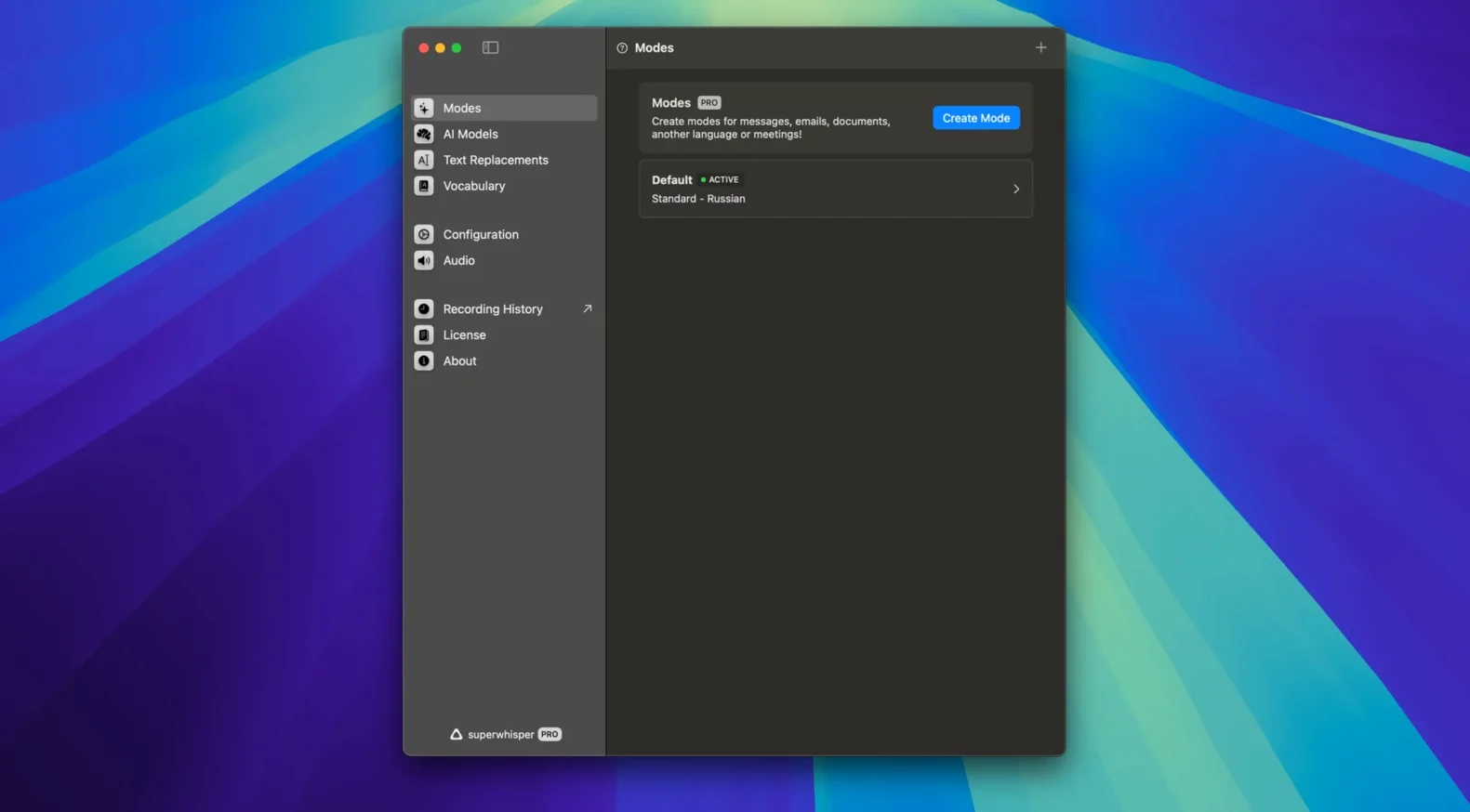 superwhisper for mac cracked: workspace view