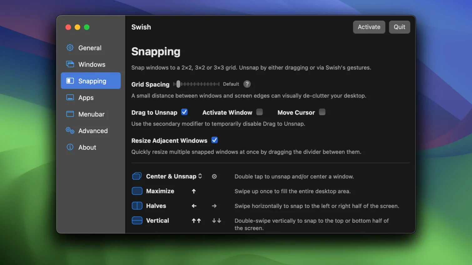 Swish — tour 3 Swish toolbar view 3