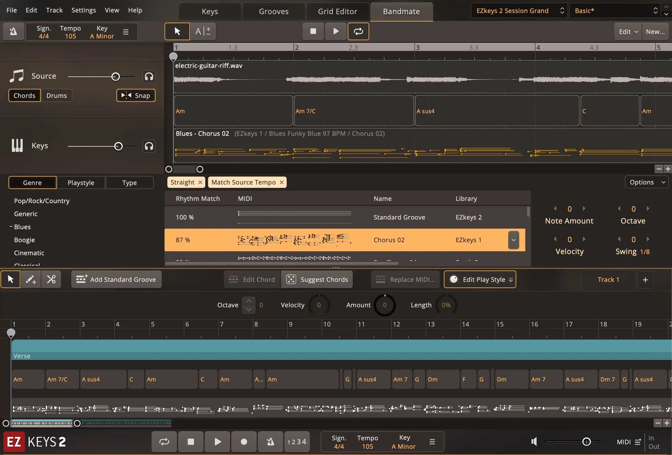 Toontrack EZkeys — tour 5 Toontrack EZkeys toolbar view 5