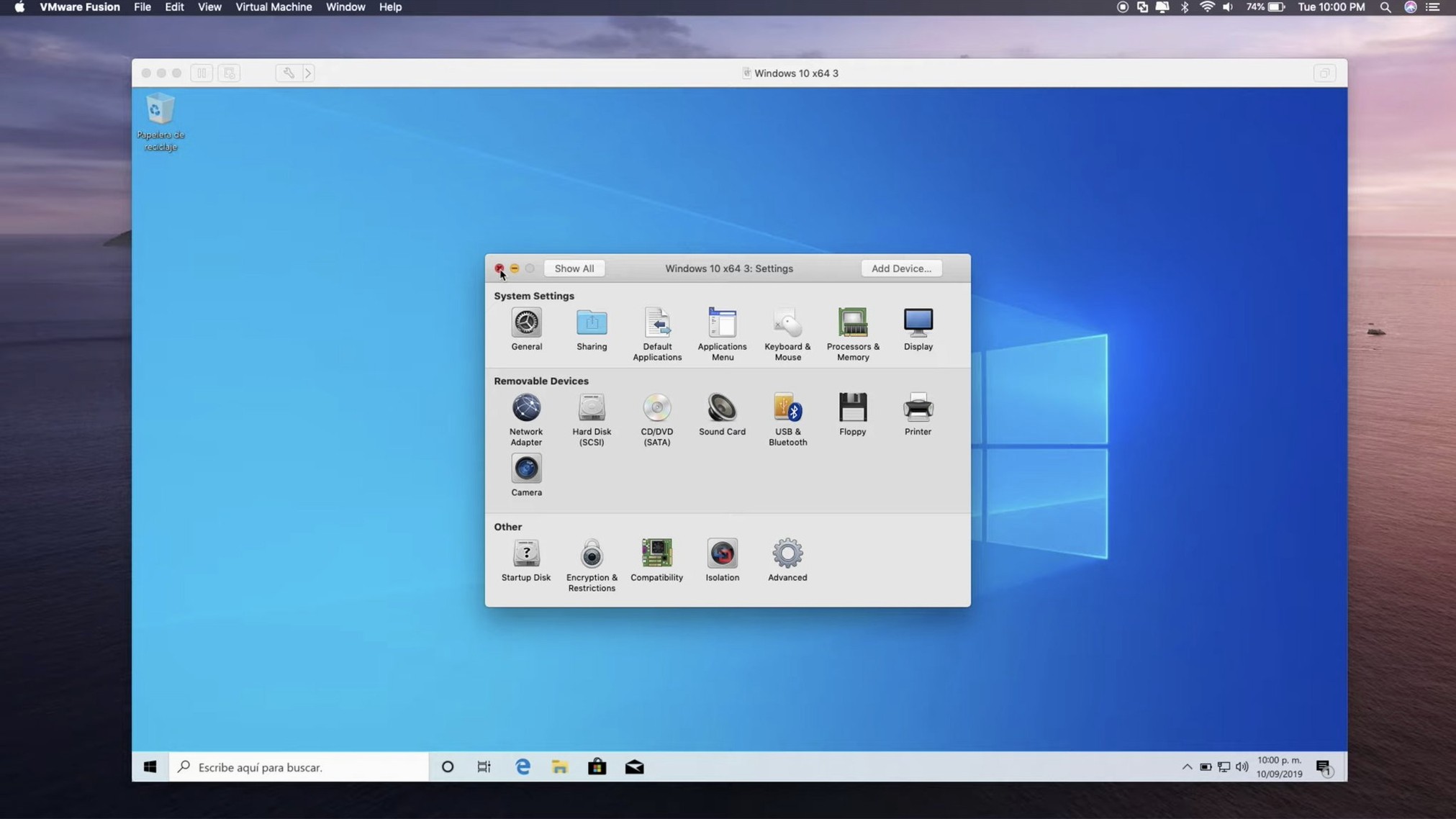 VMware Fusion Pro toolbar view 4
