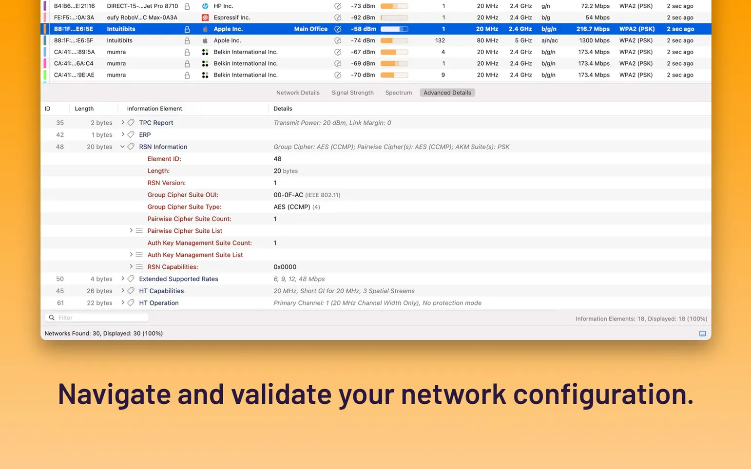 WiFi Explorer Pro 3 — tour 4 WiFi Explorer Pro 3 toolbar view 4