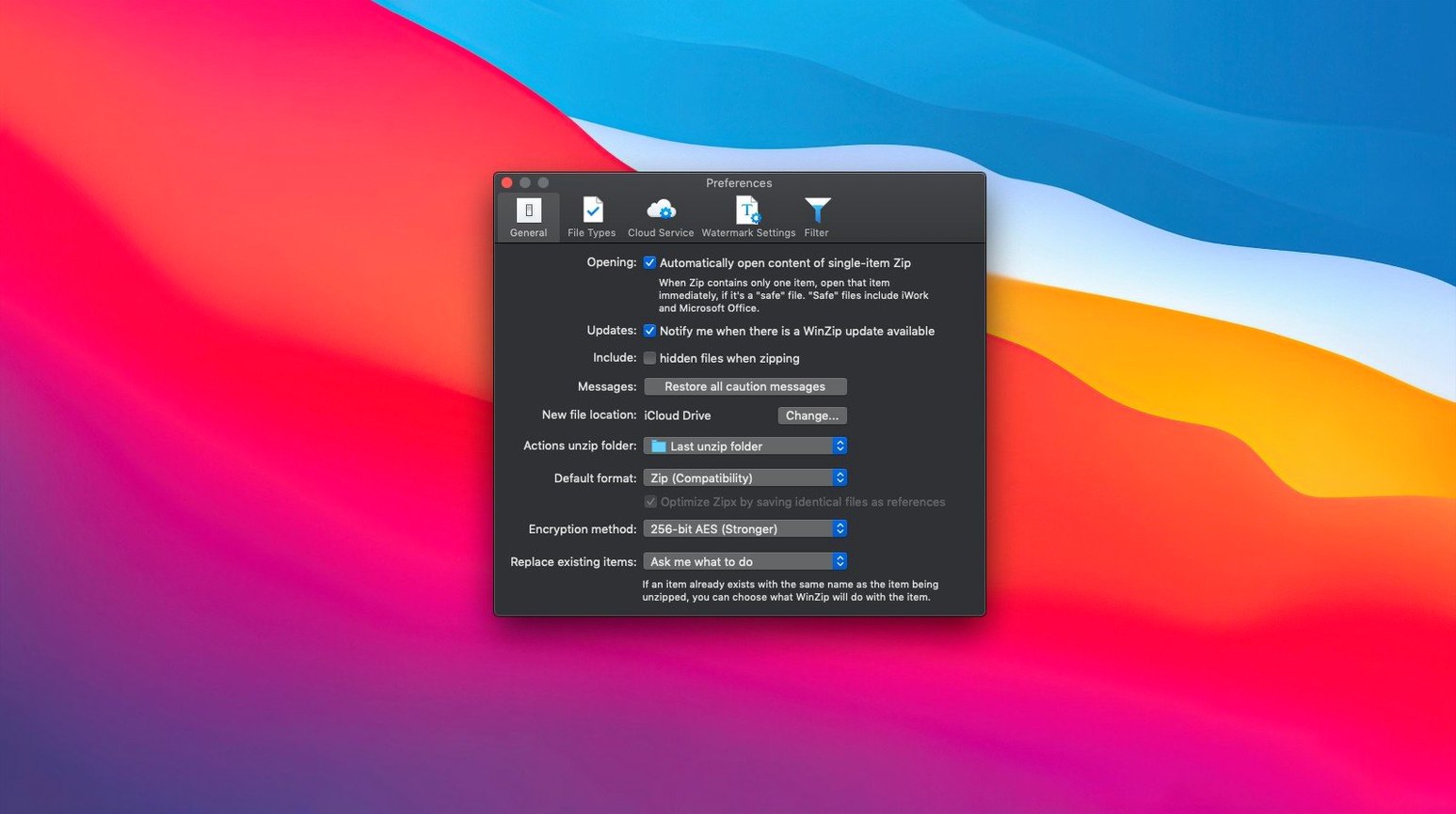 WinZip Mac Pro — tour 3 WinZip Mac Pro toolbar view 3