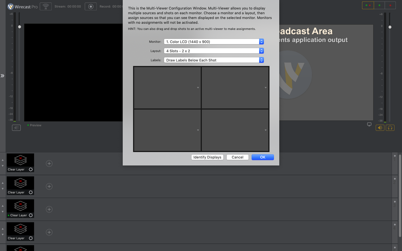 Wirecast Pro — tour 4 Wirecast Pro toolbar view 4