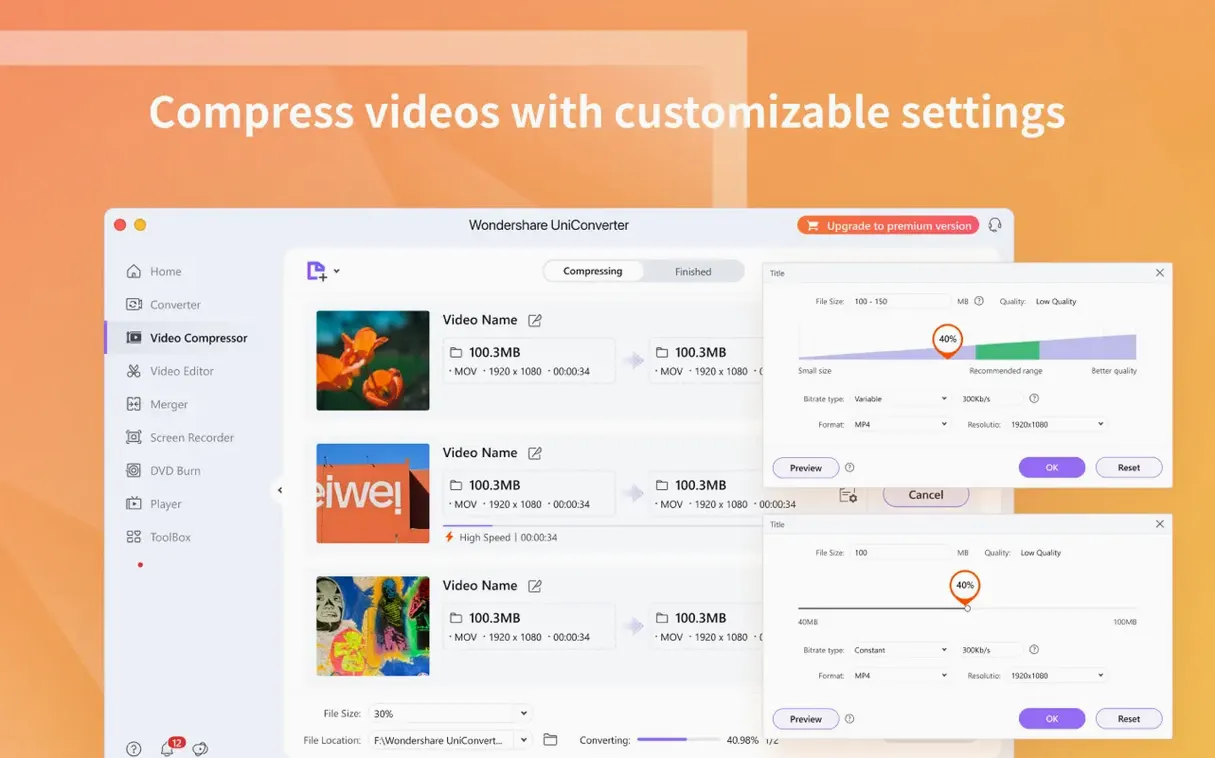 Wondershare UniConverter — tour 4 Wondershare UniConverter toolbar view 4