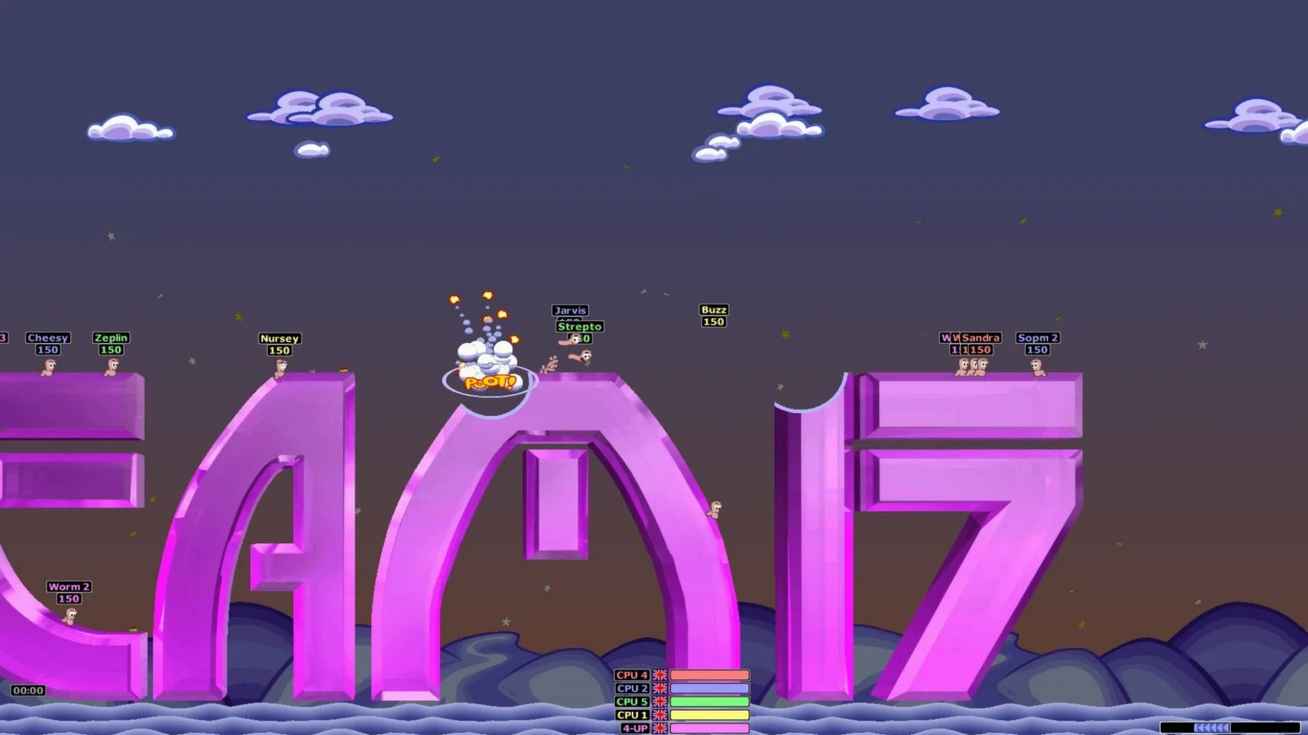 Worms Armageddon — tour 8 Worms Armageddon toolbar view 8