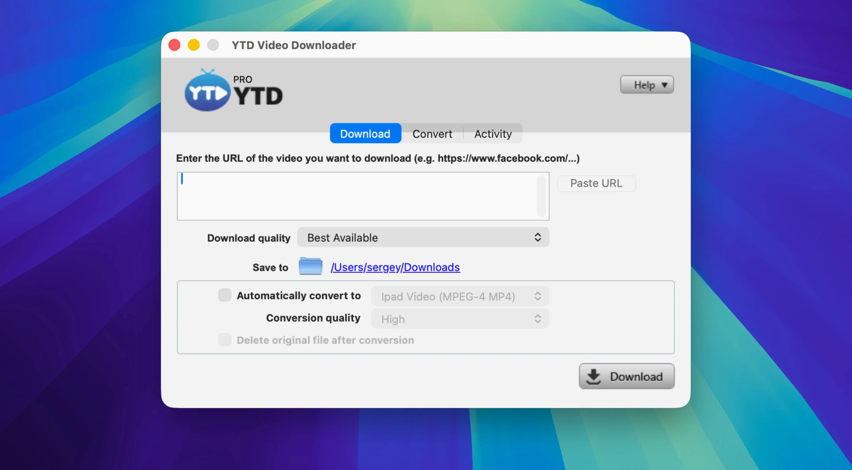 ytd downloader torrent: workspace view